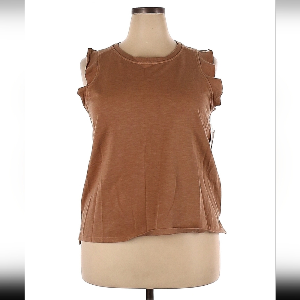 NWT Sonoma Goods for Life Sleeveles light brown 60% cotton tank top Size XXL